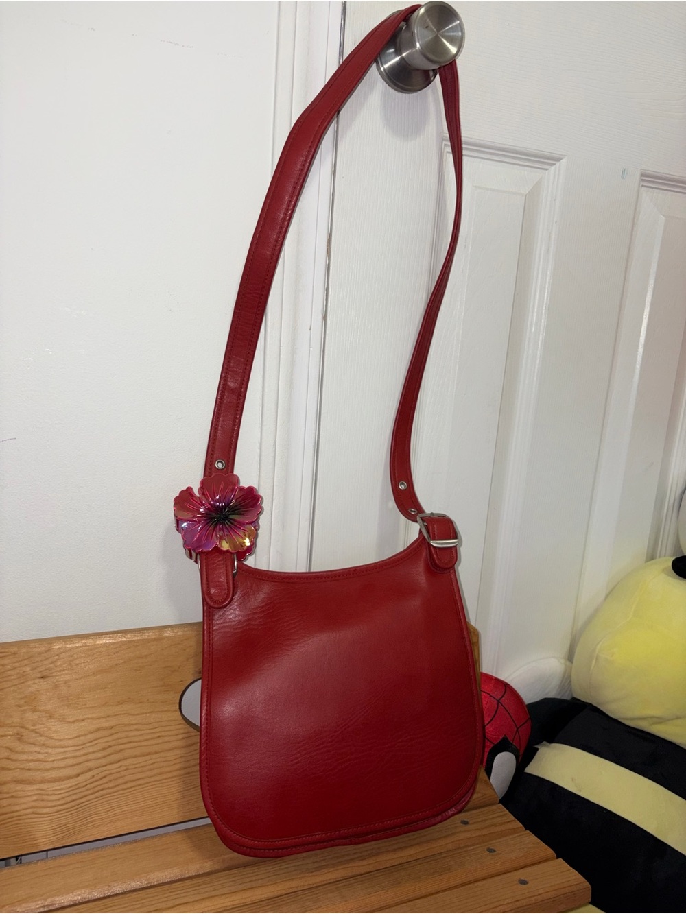 Rare vintage COACH Red Leather Shoulder Bag